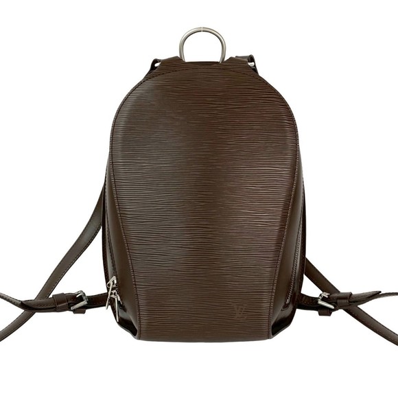 LOUIS VUITTON Vintage Brown Leather Backpack - Picture 1 of 10